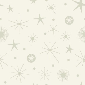 Atomic Snow and Stars White-on-White (16.67x16.67)