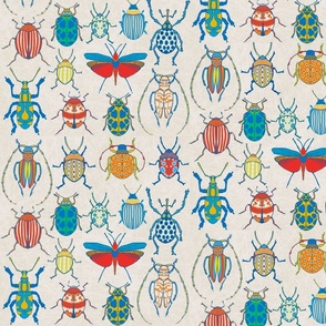 Realistic Doodle Bugs in primary colors