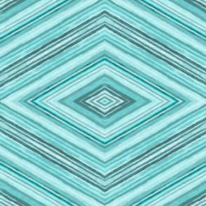  Watercolor Striped Rhombus Pattern Turquoise Teal