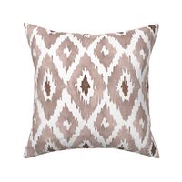 Large Watercolor Diamond Ikat in Taupe Brown