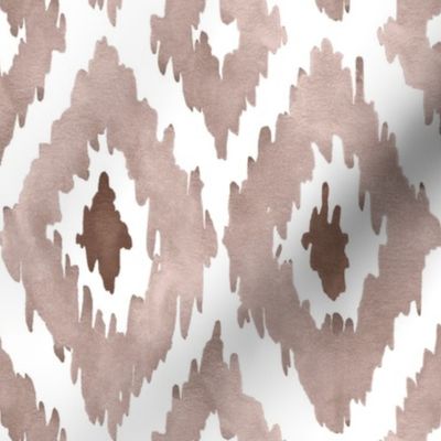 Large Watercolor Diamond Ikat in Taupe Brown