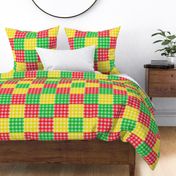 PALAKA RED YELLOW GREEN Patchwork quilt