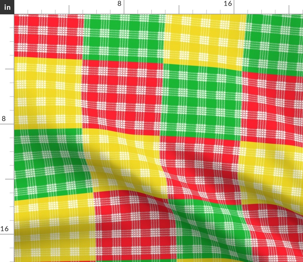 PALAKA RED YELLOW GREEN Patchwork quilt