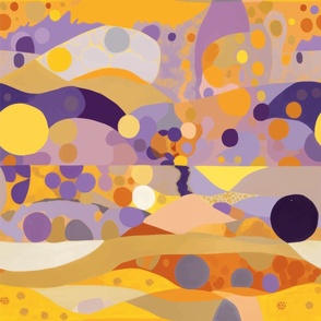 abstract landscape with violet and gold_43