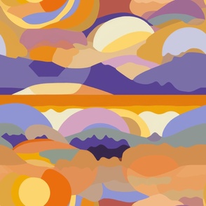 abstract landscape with violet and gold_27