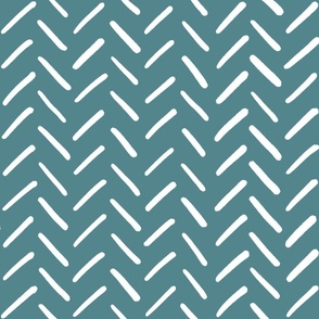 White chevrons on teal large