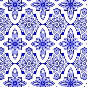 Moroccan tile in blue and white