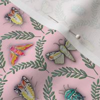 Bugs and butterflies on pink for doodlebugsdc by Magenta Rose Designs at Spoonflower