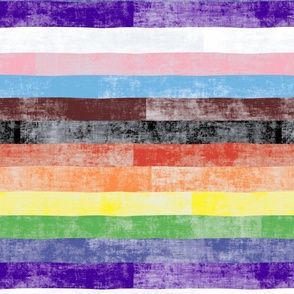 Faux Linen progress pride flag stripes rotated
