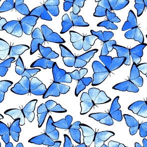 Amazon Morpho Butterflies - Classic Blue  - Medium Scale