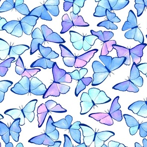 Amazon Morpho Butterflies - Pastel Dream  - Medium Scale