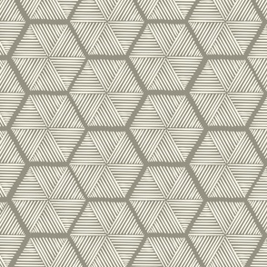 Stitched Honeycomb - Medium - Ivory, Greige - (So Many Bees)