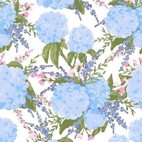 Summer Hydrangea Bouquet Blue 8x10