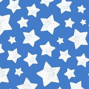 Star Pattern Distressed Stamped Blue and White, Cute Stars