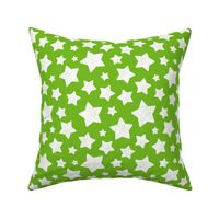 Star Pattern Distressed Stamped Lime Green and White, Cute Stars