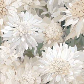 Monochrome Off-white Chrysanthemum ATL_511