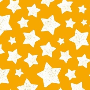 Star Pattern Distressed Stamped Yellow Gold and White, Cute Stars