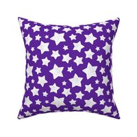 Star Pattern Distressed Stamped Purple and White, Cute Stars