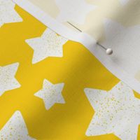 Star Pattern Distressed Stamped Yellow and White, Cute Stars