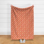 Star Pattern Distressed Stamped Bright Orange and White, Cute Stars