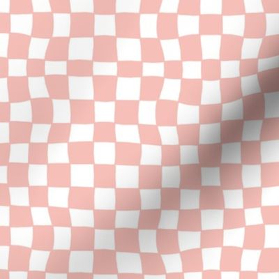 Mini Hand Drawn Small Checkerboard Pattern (pink/white)