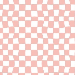 Mini Hand Drawn Small Checkerboard Pattern (pink/white)