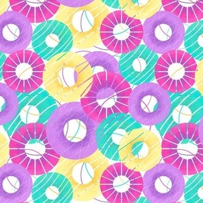 Colourful Geometric Donuts | Yellow, Purple and Green