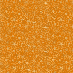 Retro Floral Linework (12") - orange (ST2023RFL)
