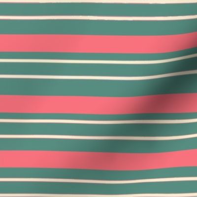 Teal and coral stripes
