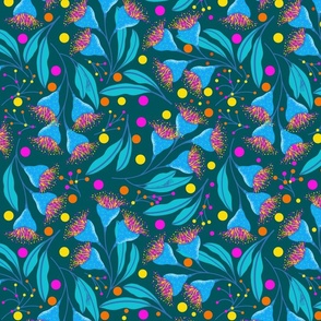 Fun Gumroot Eucalyptus Pattern | Teal color palette