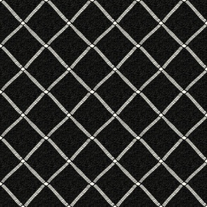 Couched Diagonal Grid - Medium - Black - (So Many Bees)