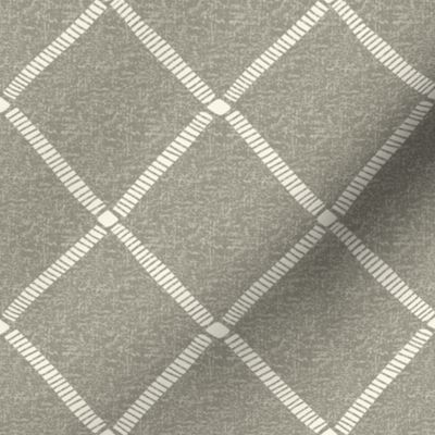 Couched Diagonal Grid - Medium - Greige - (So Many Bees)
