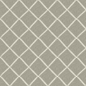 Couched Diagonal Grid - Medium - Greige - (So Many Bees)