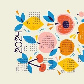 Tea Towel calendar 2024 Tutti Frutti