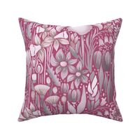 LARGE SCALE spring meadow of bulb flowers | deep pink