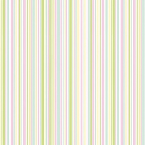 Happy Birthday Pink, Green, and Blue Multicolor Pastel Stripes