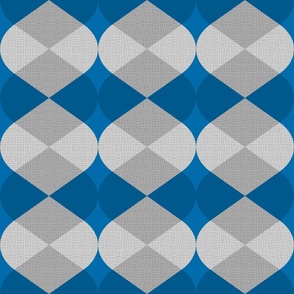 Retro Texture Geometric Ogee Pattern No.1 On Blue