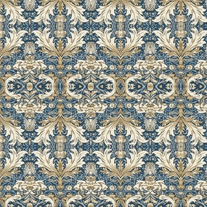 Oak Leaf Acanthus - Blue- William Morris  Wallpaper New 