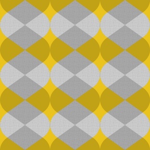 Retro Texture Geometric Ogee Pattern No.1 On Mustard Yellow