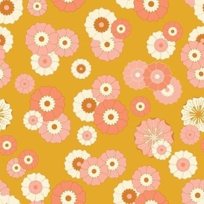 Tossed Floral in Marigold