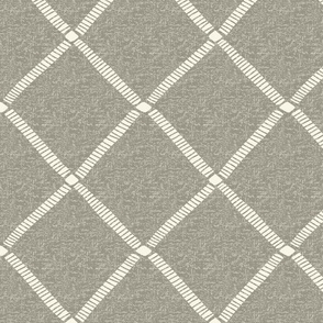 Couched Diagonal Grid - Large - Greige - (So Many Bees)