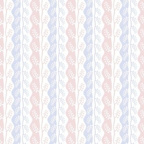 Folk Stripe - Pink Light Blue & White - Small