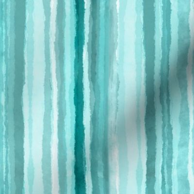 Loose Watercolor Stripes Turquoise Teal Vertical