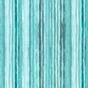 Loose Watercolor Stripes Turquoise Teal Vertical