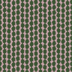 Pompom stripes dark green and lavender 4x4