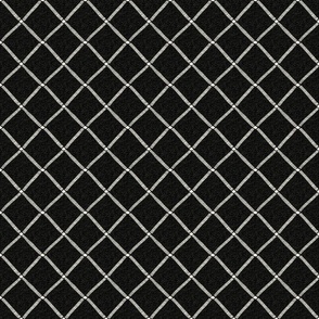 Couched Diagonal Grid - Small - Black - (So Many Bees)