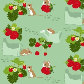 Garden mice and strawberries