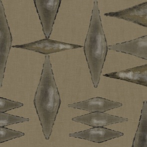 Rough Diamonds-gray-on dark taupe with white overlay (large scale)