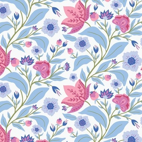 Indian Floral Pink Blue Jumbo