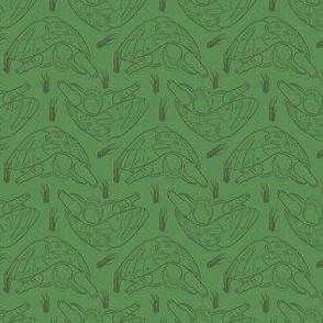 MM - Turtle Outline - Kelly Green on Cactus Green with Grass